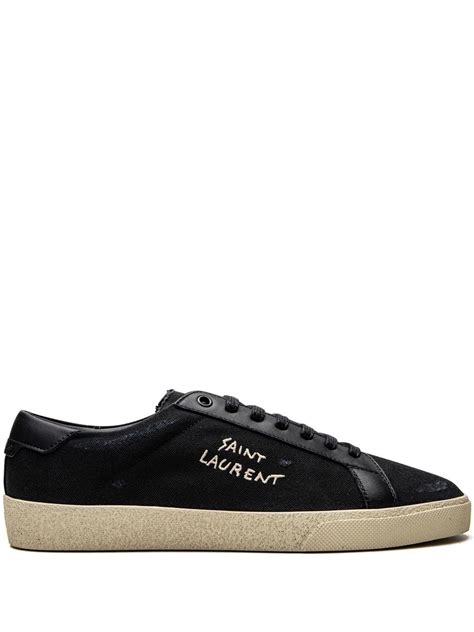 ysl court classic sl/06 embroidered sneakers in leather|court classic sl/06 embroidered sneakers in smooth leather.